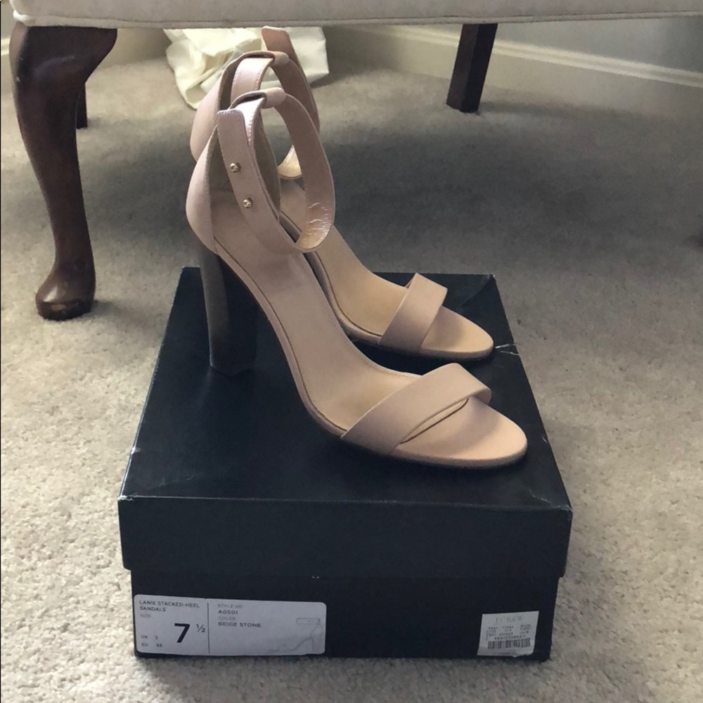 J.Crew Lanie Stacked Heels